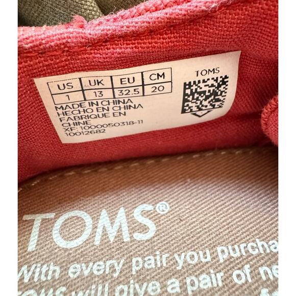 TOMS Lenny Lace Up Cotton Canvas Sneakers Casual Shoes Big Kid Size 1 - Picture 7 of 8